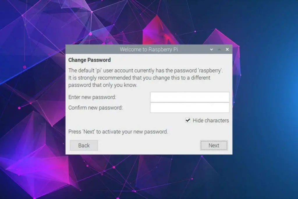 changer de mot de passe sur raspberry pi